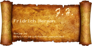 Fridrich Herman névjegykártya